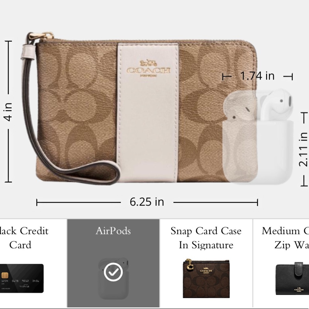 COACH Corner Zip Wristlet In Signature Canvas - Picture 8 of 10